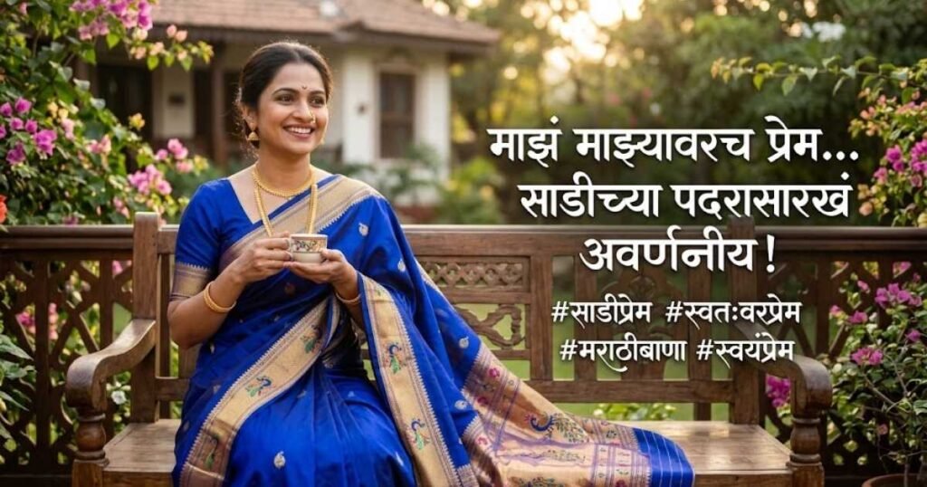 Self love saree caption in Marathi